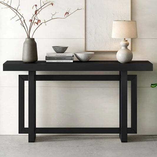 15.7in D x 59.1in W x 31.7in H - CONTEMPORARY MINIMALIST CONSOLE ACCENT COFFEE TABLE
