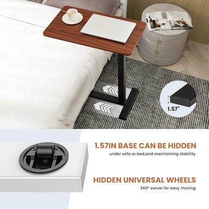 SOFA TABLE W/HIDDEN WHEELS & ADJUSTABLE HEIGHT