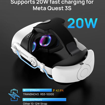 10000MAH - HEAD STRAP COMPATIBLE W/META QUEST 3S VR ACCESSORIES