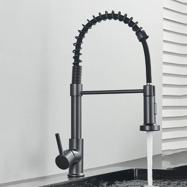 Stainless Steel Spring Brushed Kitchen Sink Faucet