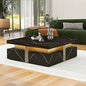 16.7in x 31.5in - MODERN ROUND ACCENT COFFEE TABLE W/2-LARGE DRAWERS