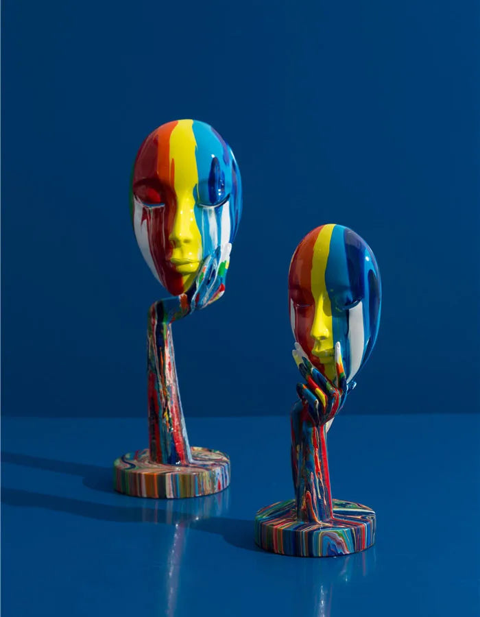 PAINTED COLORFUL ABSTRACT MASK DESKTOP DECORATION