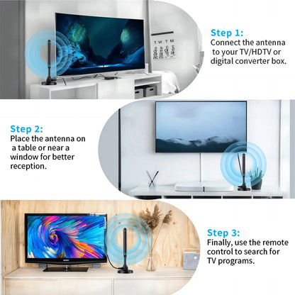 4K/1080P - 480-Mile Range HD Digital Outdoor TV Antenna W/Signal Amplifier
