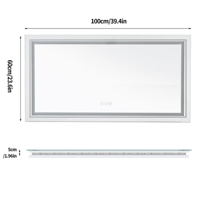 JUMBO-LARGE ILLUMINATED FRONT & BACKLIT LIGHTS VANITY MIRROR