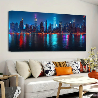 1.5in FRAMED - NEW YORK CITY SKYLINE CANVAS POSTER