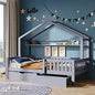 TWIN SIZE WOODEN BED W/STORAGE DRAWERS & SHELF
