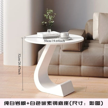 LUXURY SINTERED STONE ROUND SIDE ACCENT TABLE