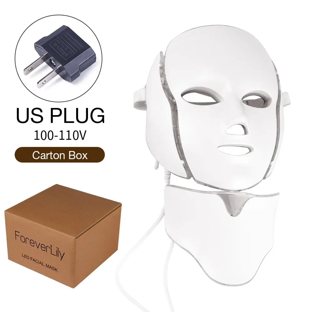7-Colors Anti-Aging LED Face Neck Beauty Skin Care