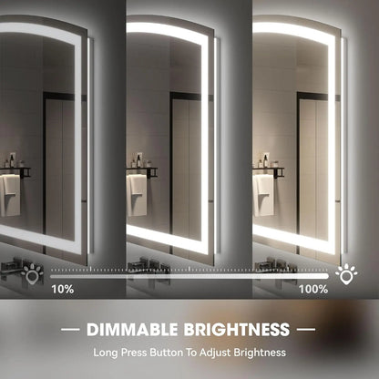 36in X 28in - BEAUTIFUL FAN SHAPED LED FRONT LIT MIRROR