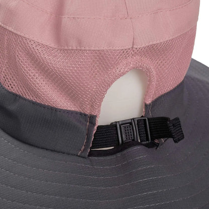 UV PROTECTION PONYTAIL SUN BUCKET HAT