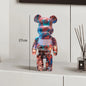 27cm - PAINTED GRAFFITI BEAR RESIN DESKTOP STATUE/ORNAMENTS