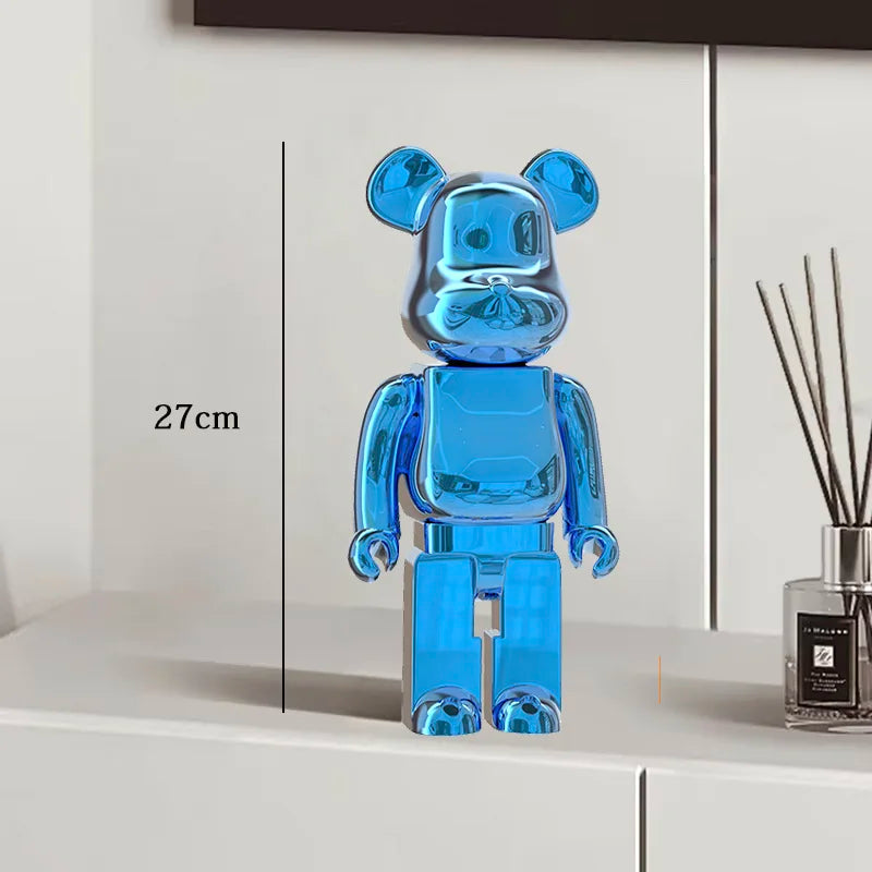 27cm - PAINTED GRAFFITI BEAR RESIN DESKTOP STATUE/ORNAMENTS