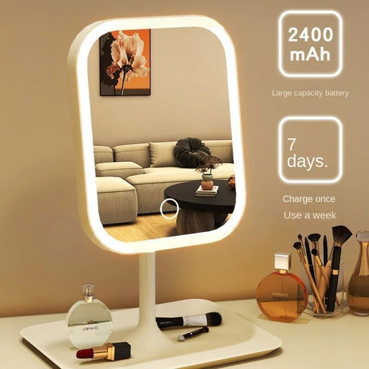 3-COLOR LED LIGHT DESKTOP VANITY MAKEUP MIRROR