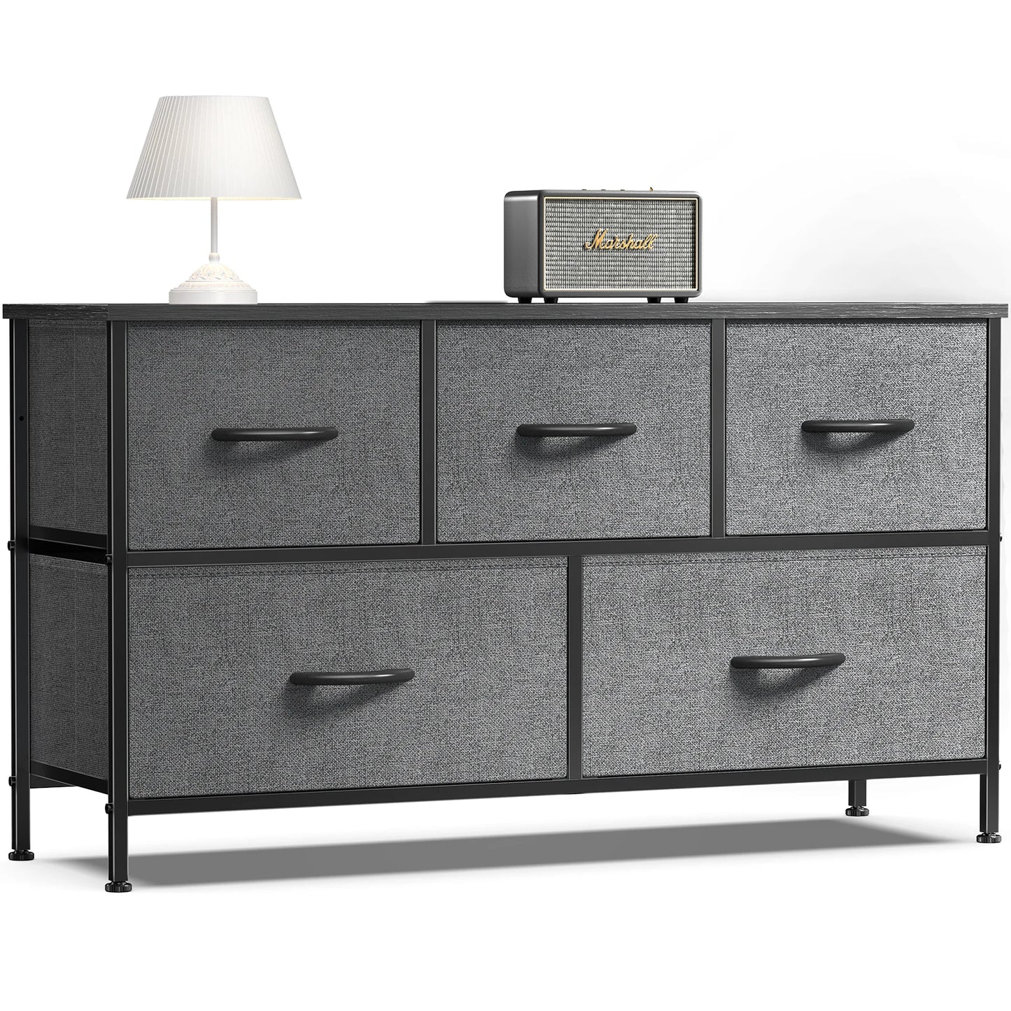 5-FABRIC DRAWERS DISPLAY WARDROBE W/STEEL FRAME STORAGE DRESSER