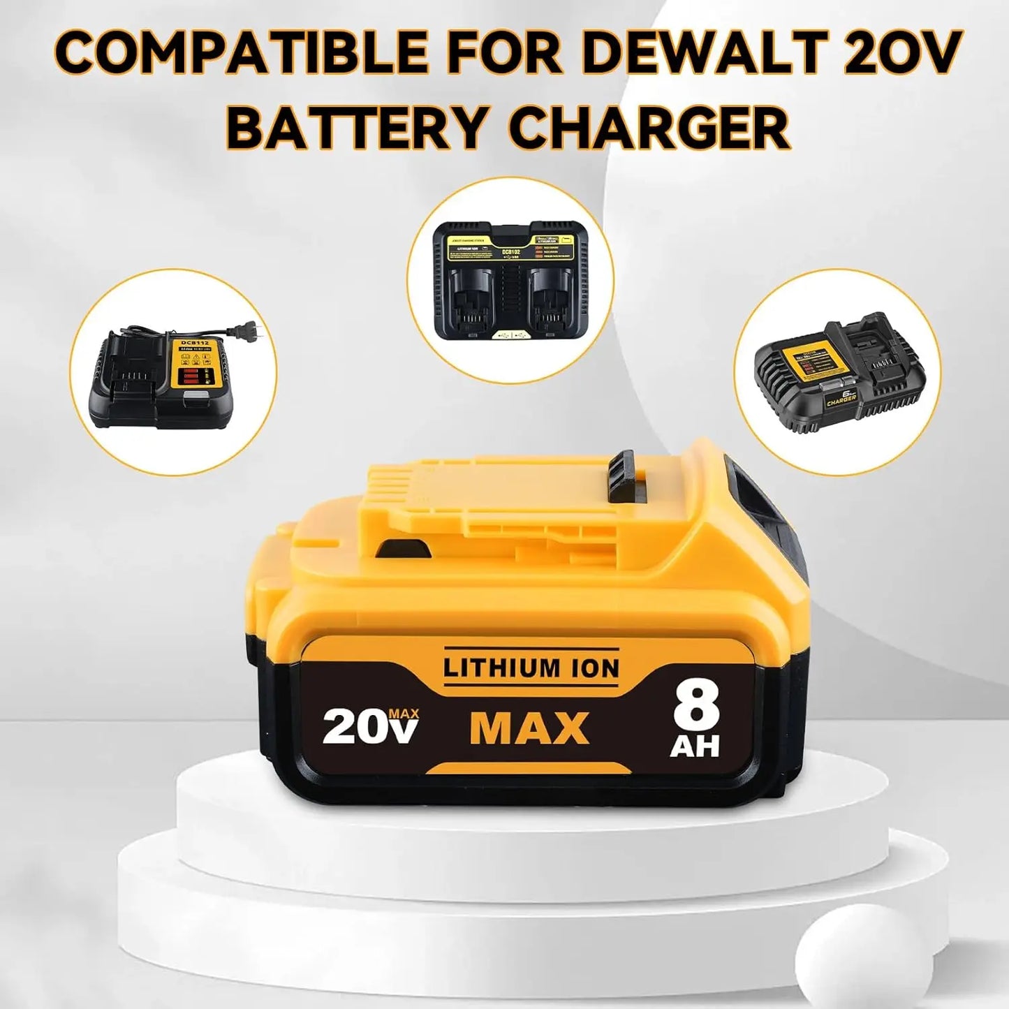 1/2-PACK - 20V MAX 8.0Ah LITHIUM ION REPLACEMENT BATTERIES