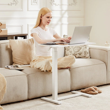 OVERBED BEDSIDE SOFA TABLE W/HIDDEN WHEELS & ADJUSTABLE HEIGHT