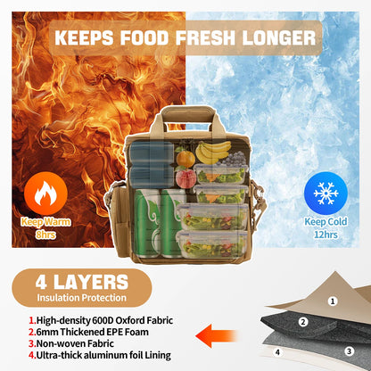 18L - TACTICAL LEAK PROOF  EXPANDABLE COOLER BAG/LUNCH BOX
