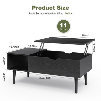 39.7in X 19.7in - TEA WOOD LIFT TOP DESK COFFEE TABLE
