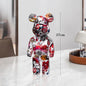 27cm - PAINTED GRAFFITI BEAR RESIN DESKTOP STATUE/ORNAMENTS