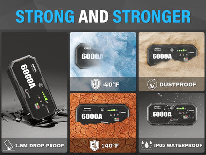 12V, 6000A - PORTABLE JUMP STARTER POWER BANK CHARGING DEVICE