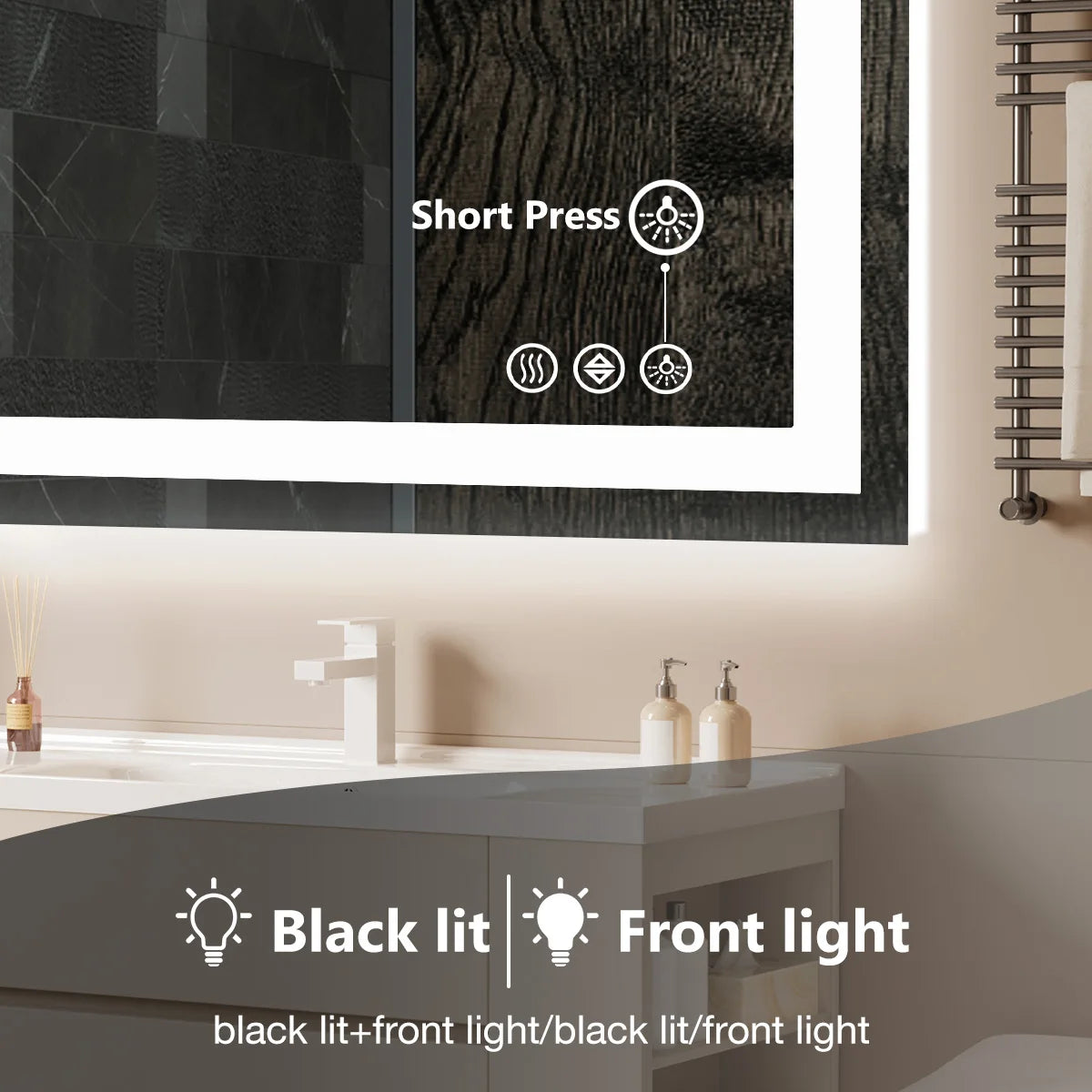 36in x  24in - LED FRONT & BACK LIT BATHROOM VANITY MIRROR
