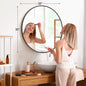 30in - LARGE ROUND TEMPERED GLASS FRAMED VANITY MIRROR