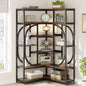 7-Shelf Modern L-Shaped Decorative Corner Bookshelf/Bookcase