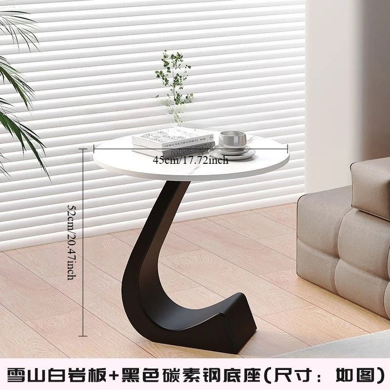 LUXURY SINTERED STONE ROUND SIDE ACCENT TABLE