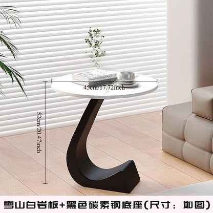 LUXURY SINTERED STONE ROUND SIDE ACCENT TABLE
