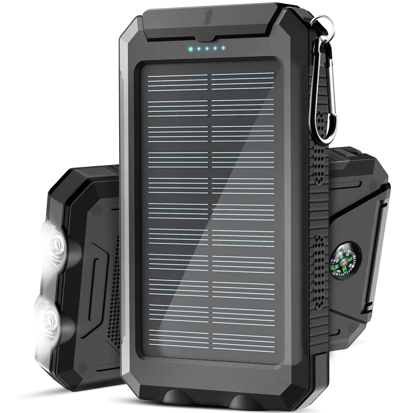 38800mAh LIGHTWEIGHT MOBILE SOLAR POWER BANK W/BUILT-IN CABLE