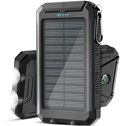38800mAh LIGHTWEIGHT MOBILE SOLAR POWER BANK W/BUILT-IN CABLE