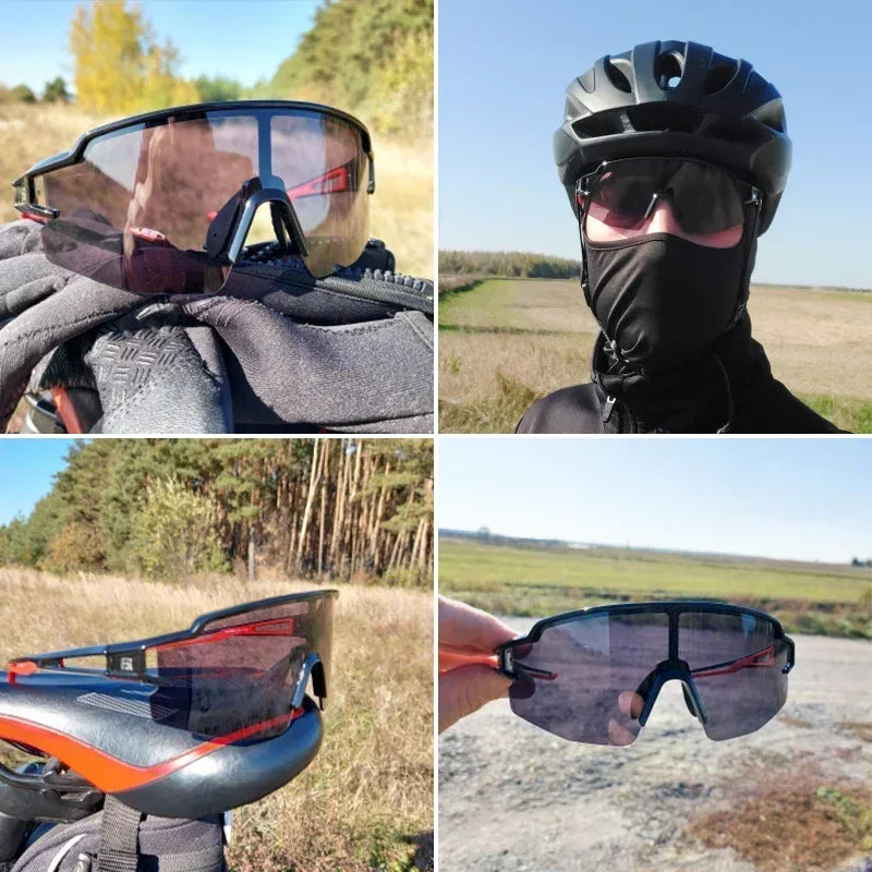 PHOTOCHROMIC UNISEX ROAD RACING CYCLING SUNGLASSES EYEWEAR