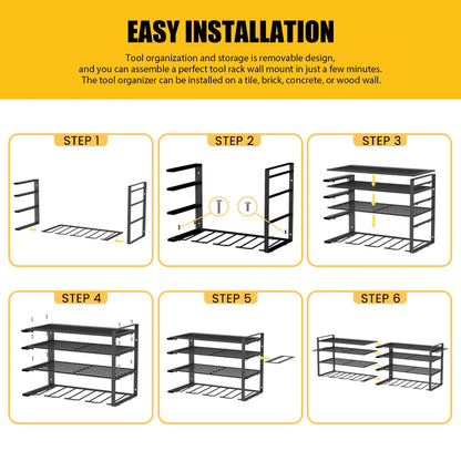 4-LAYER - HEAVY DUTY WALL MOUNTED POWER TOOL ORGANIZER