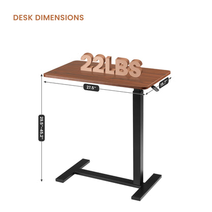 SOFA TABLE W/HIDDEN WHEELS & ADJUSTABLE HEIGHT