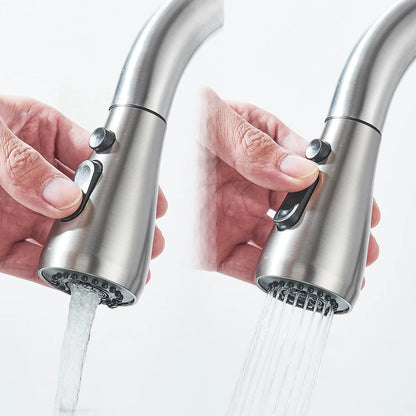 SINGLE-HANDLE BRUSHED NICKEL KITCHEN SINK FAUCET