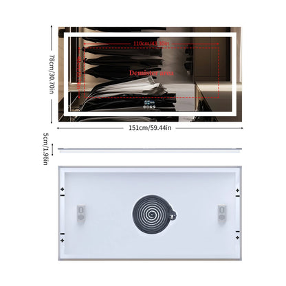 SMART LED XXL BATHROOM VANITY MIRROR W/BLUETOOTH