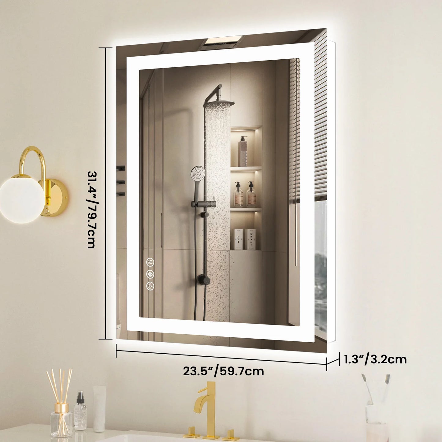 36in x  24in - LED FRONT & BACK LIT BATHROOM VANITY MIRROR