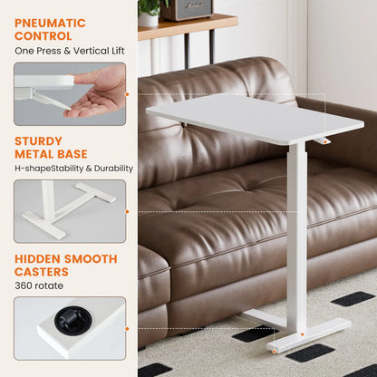 OVERBED BEDSIDE SOFA TABLE W/HIDDEN WHEELS & ADJUSTABLE HEIGHT