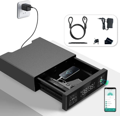 BIOMETRIC QUICK ENTRY GUN SAFE BOXES CLOCK