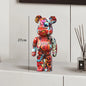 27cm - PAINTED GRAFFITI BEAR RESIN DESKTOP STATUE/ORNAMENTS