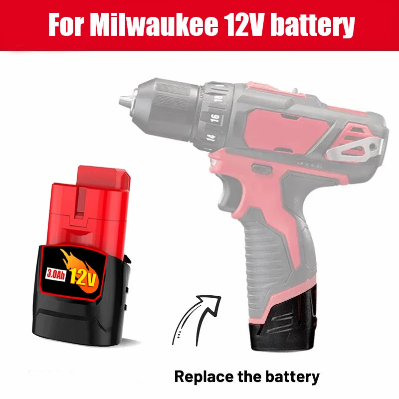 18V, 12.0Ah -M18-HB3 Replacement Battery High Energy for  Original Milwaukee M12-18FC Charger 48-11-1815