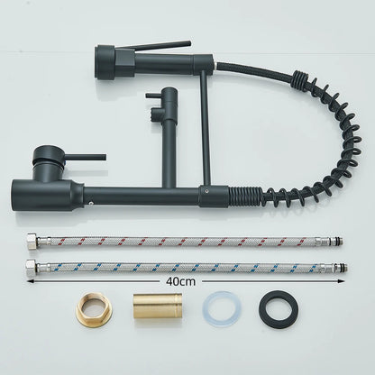 PULL-DOWN CRANE STYLE SPRING KITCHEN SINK FAUCET