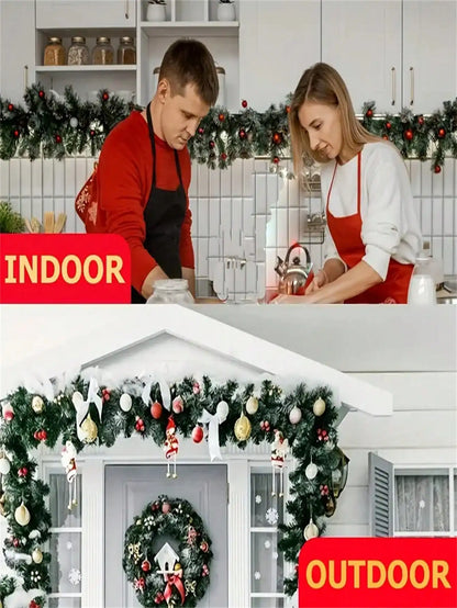 17ft -  CHRISTMAS ARTIFICIAL VINE FRONT DOOR DECORATION WREATHS