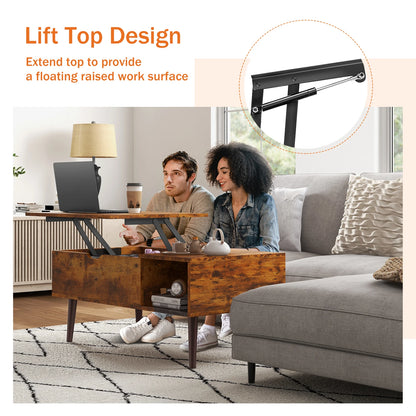 39.7in X 19.7in - TEA WOOD LIFT TOP DESK COFFEE TABLE