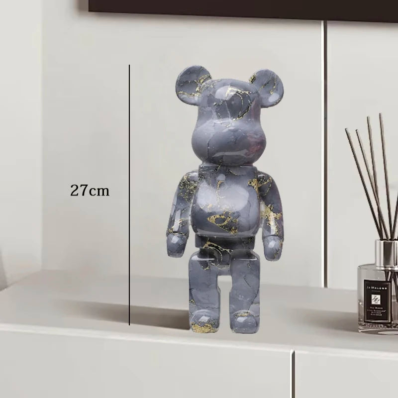 27cm - PAINTED GRAFFITI BEAR RESIN DESKTOP STATUE/ORNAMENTS