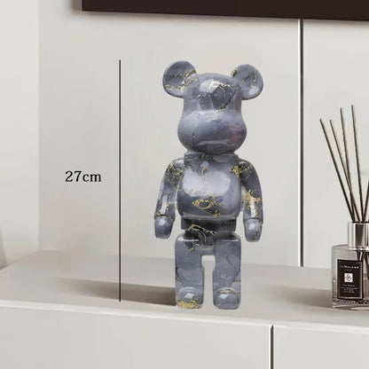 27cm - PAINTED GRAFFITI BEAR RESIN DESKTOP STATUE/ORNAMENTS