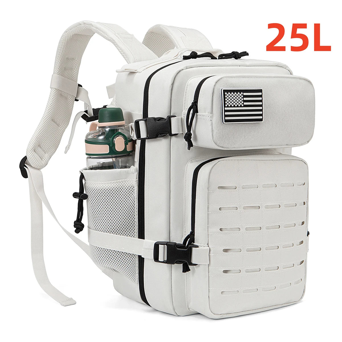 25L - TACTICAL OUTDOOR HIKING BACKPACK W/DUAL BOTTLE HOLDER
