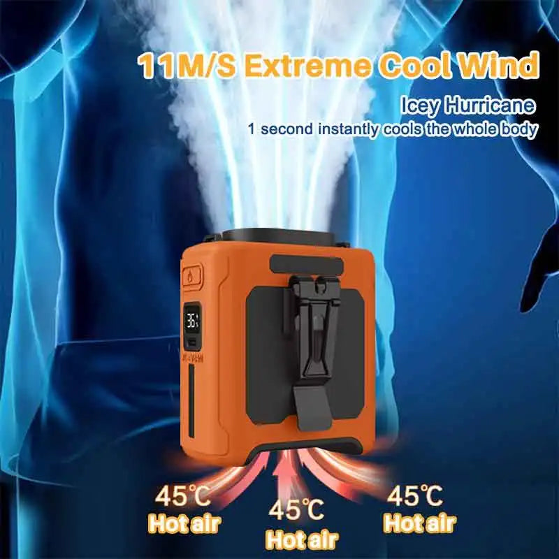 10,000mAh - PORTABLE WAIST CLIP COOLING FAN W/POWER BANK