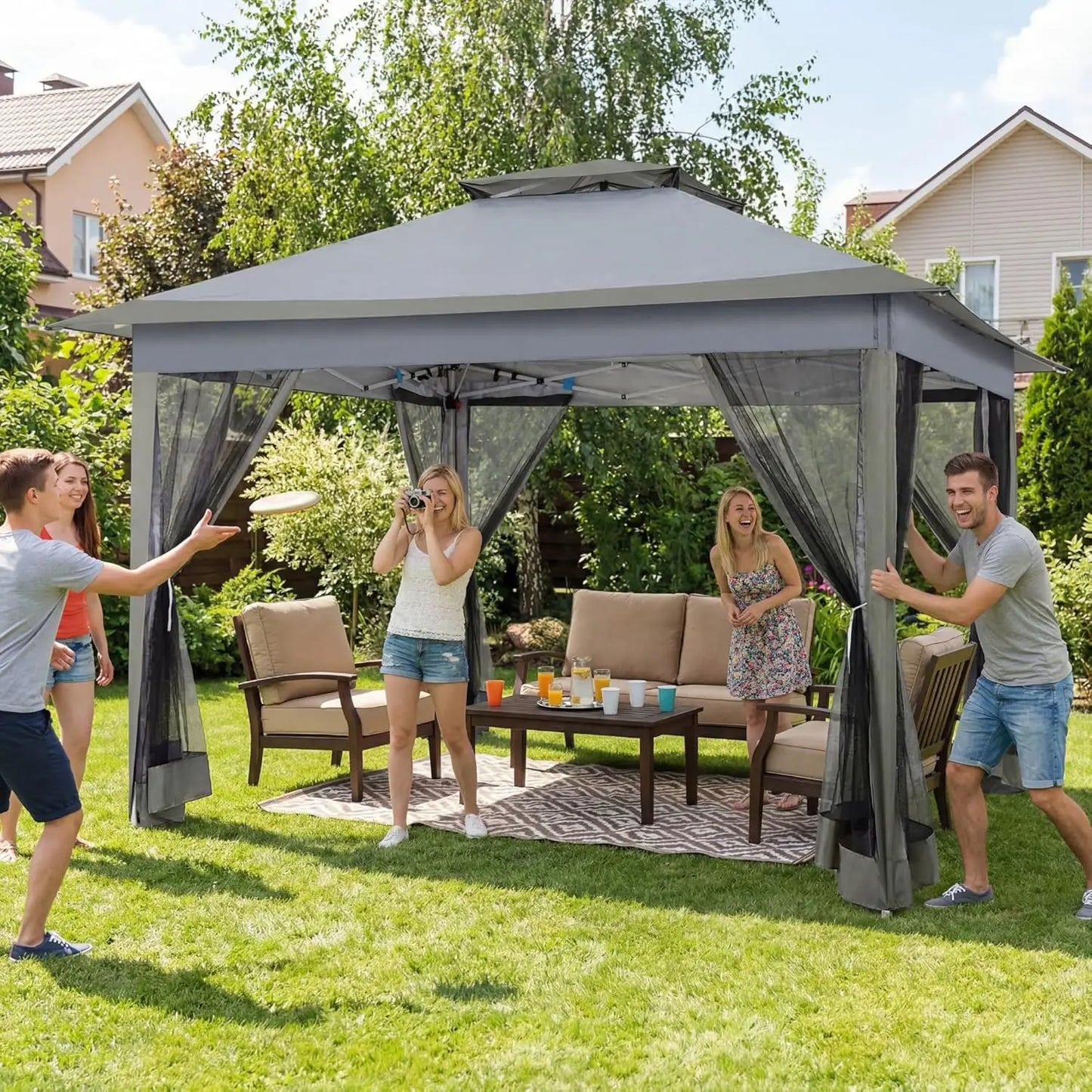 12-Foot x 12-Foot - Pop-Up Gazebos, On Clearance, Metal Waterproof Gazebo