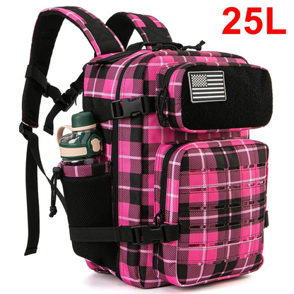25L - TACTICAL OUTDOOR HIKING BACKPACK W/DUAL BOTTLE HOLDER